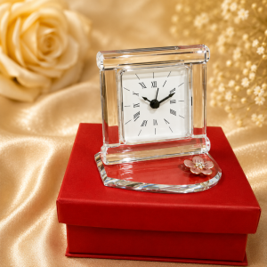 Bomboniera orologio con fiorellino rosa