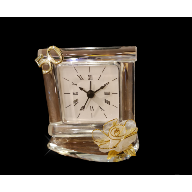 Bomboniera orologio sveglia in vetro per anniversario Bomboniera orologio sveglia in vetro per anniversario