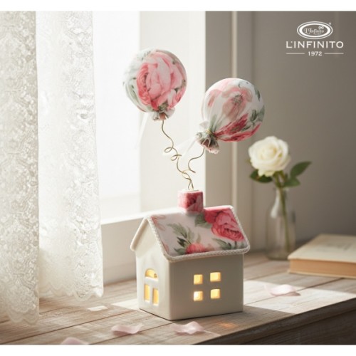 casetta con led e palloncini