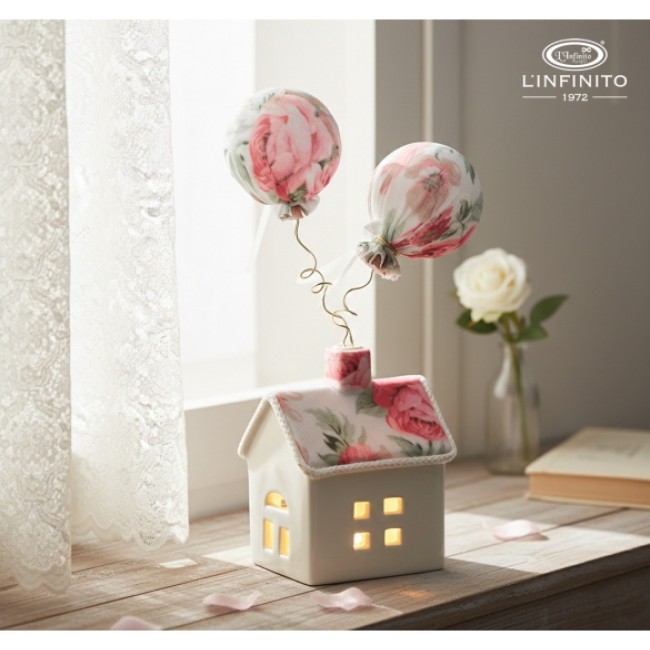 casetta con led e palloncini