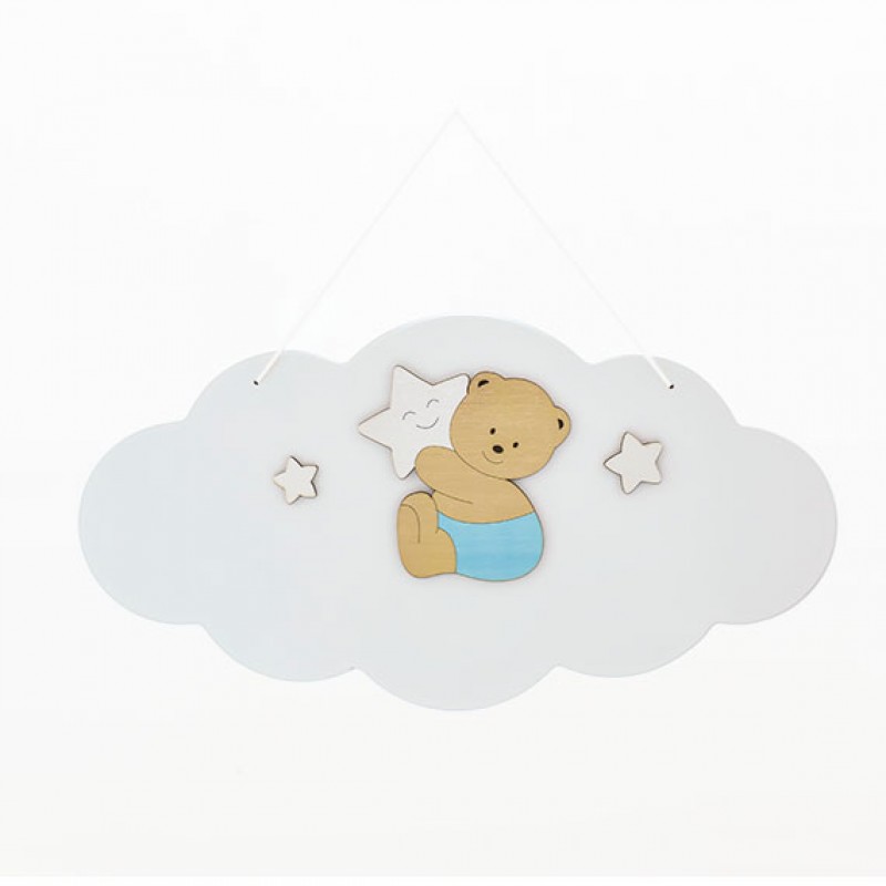 nuvola in legno con nome