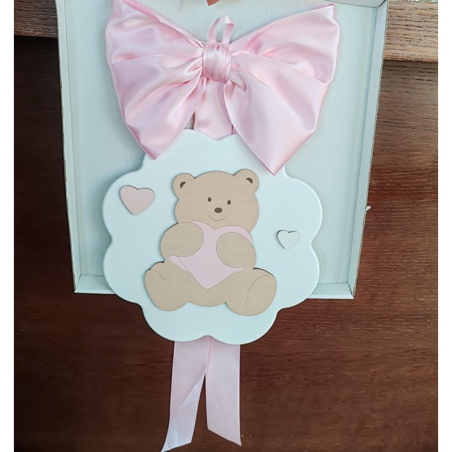 Fiocco nascita in legno ted