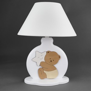 lampada abat-jour TED in legno per bimbi