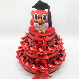 torta laurea con portachiavi cornetto