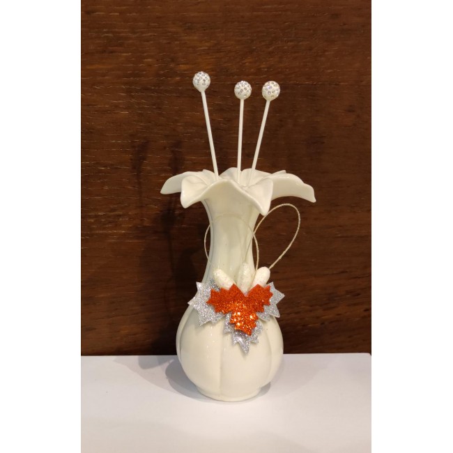 Vaso profumatore marta marzotto con agrifoglio argento rosso Vaso profumatore marta marzotto con agrifoglio argento rosso