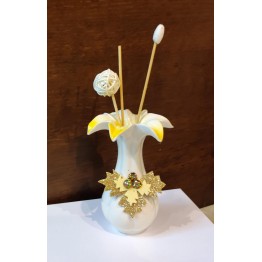 Vaso profumatore marta marzotto con agrifoglio oro