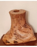vaso portafiori in legno d'ulivo fatto a mano