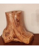 vaso portafiori in legno d'ulivo fatto a mano