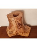 vaso portafiori in legno d'ulivo fatto a mano