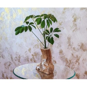 vaso portafiori in legno d'ulivo fatto a mano