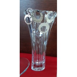 vaso in cristallo con applicazione argento
