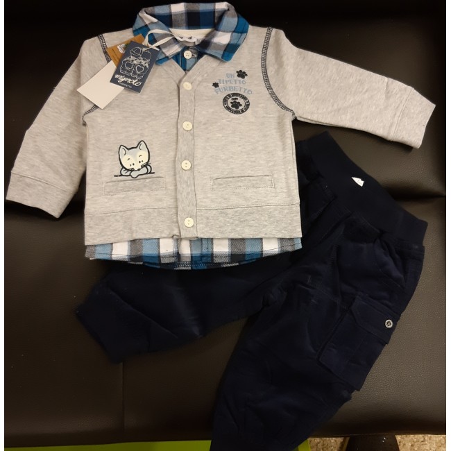 Completo bimbo mignolo blu grigio