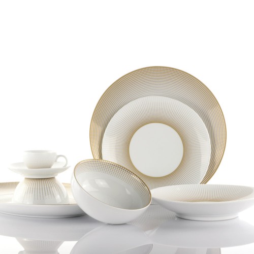 servizio piatti tazze oro vintage gold luce
