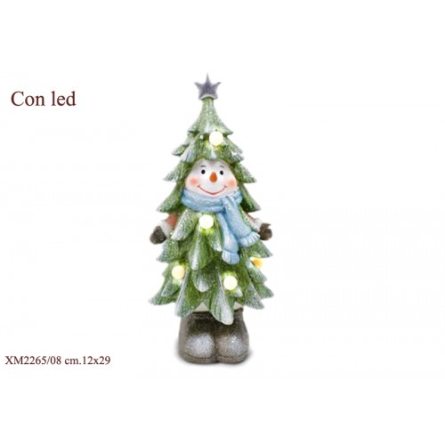 albero pupazzo di neve con led
