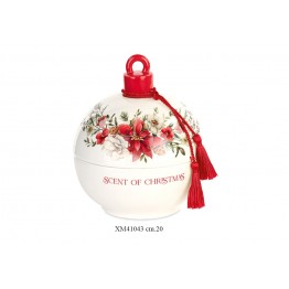 natale candela in sfera ceramica grande