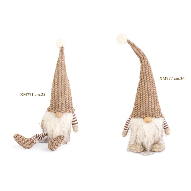 Gnomo lana beige seduto