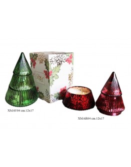 albero di natale con candela 