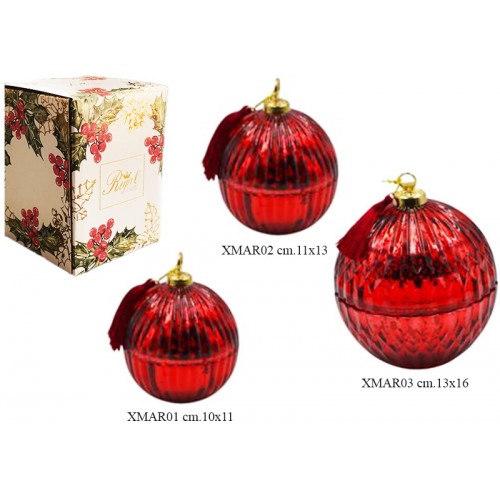 sfera in vetro con candela piccola media sfera in vetro con candela piccola media