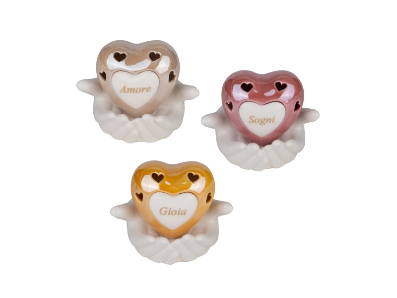 Bomboniera mani con cuore led