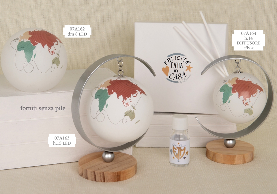 Bomboniera mappamondo con led