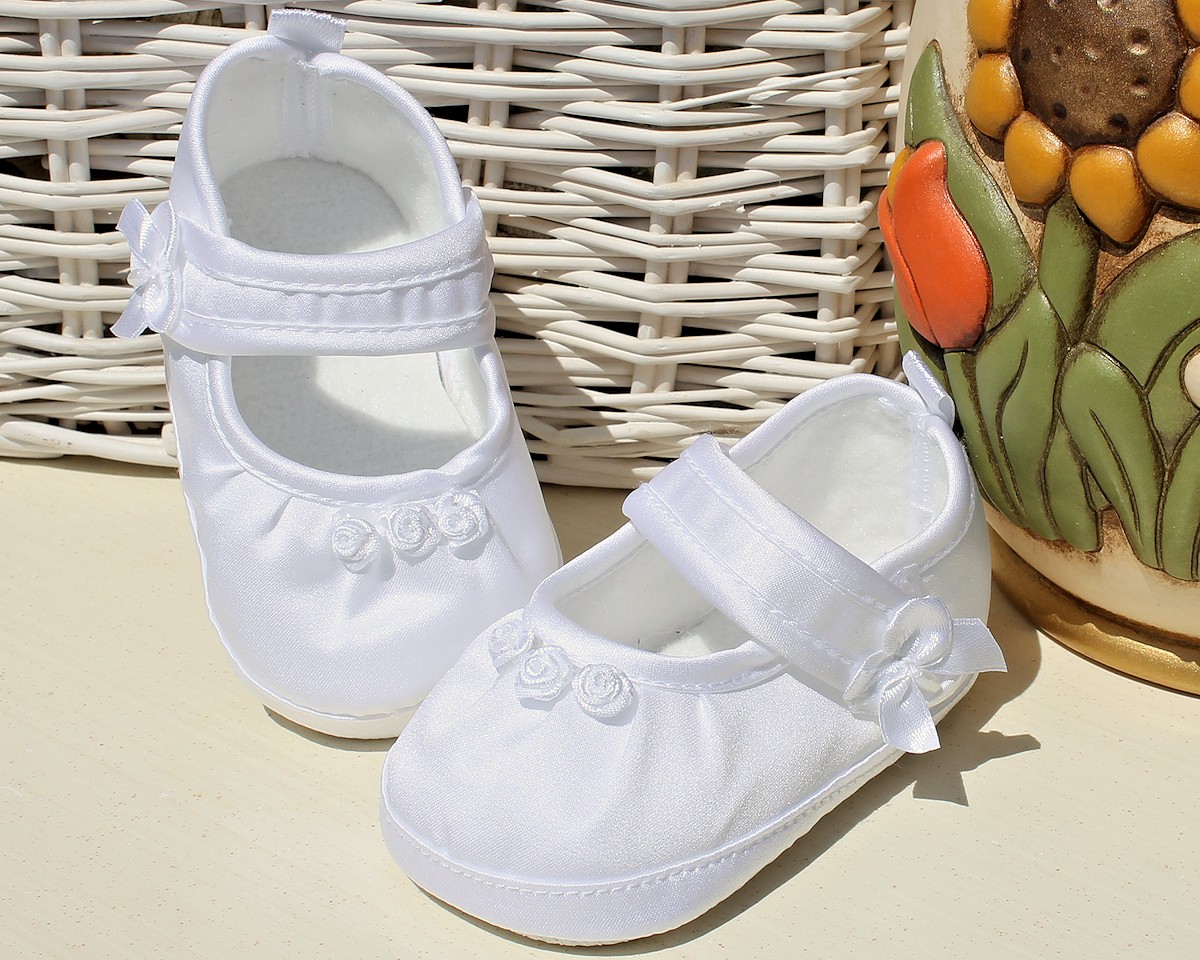 Scarpette bimba in raso bianco Scarpette bimba in raso bianco