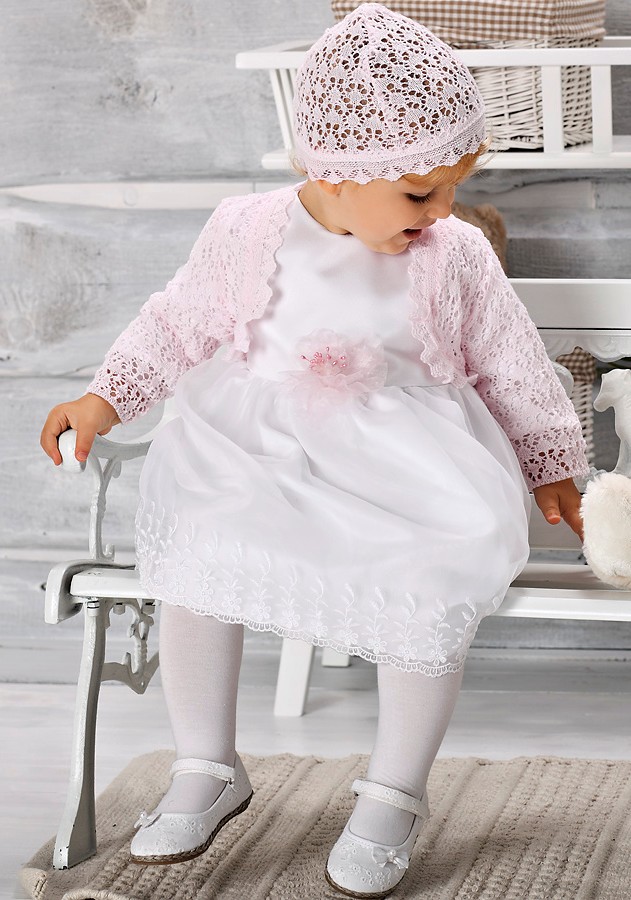 Abito per bimba con pizzo e chiffon Abito per bimba con pizzo e chiffon