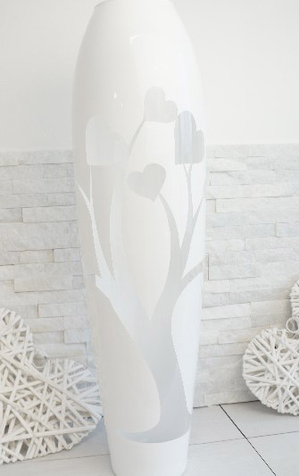 Vaso vetro albero con cuori 70 cm