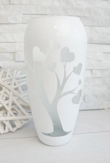 Vaso vetro albero con cuori