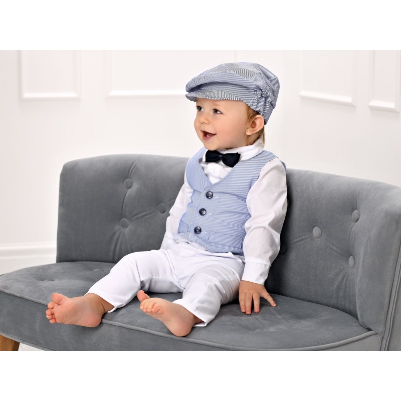 Abito per bimbo bianco a righe blu