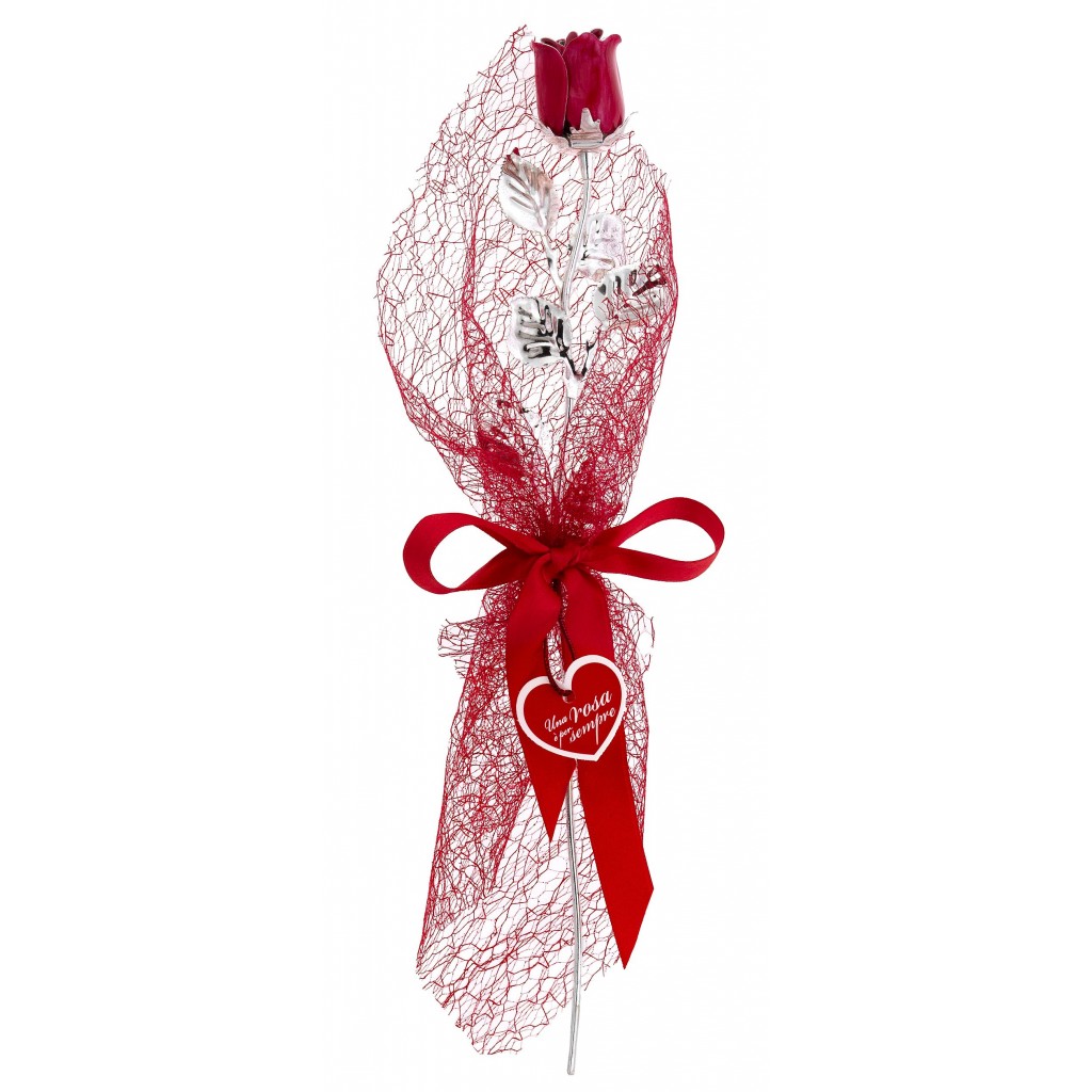 Bomboniera stelo rosa per san valentino o festa della mamma