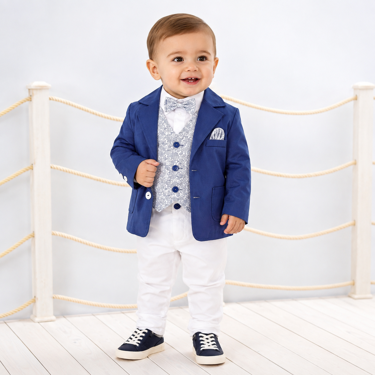 Abito bimbo con giacca blu Abito bimbo con giacca blu