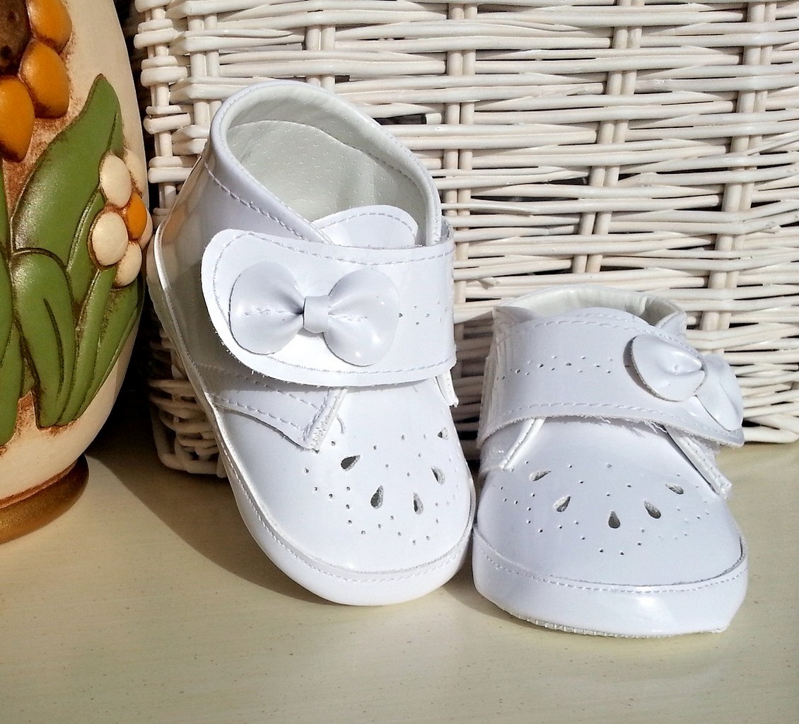 Scarpette bimba bianco laccato