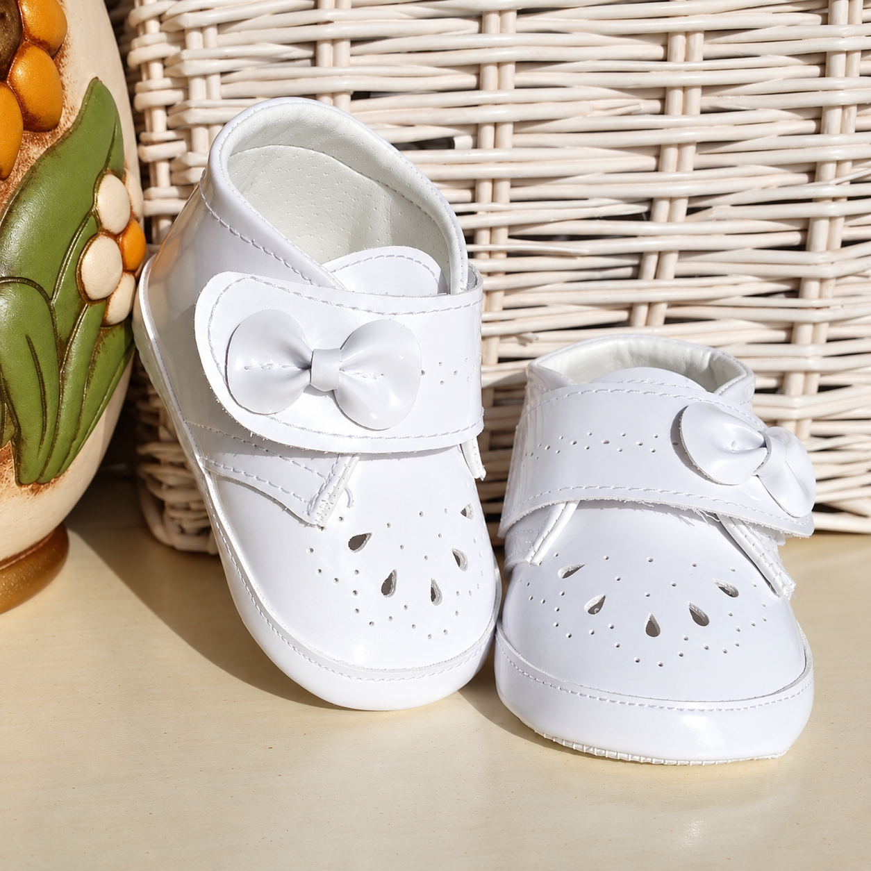 Scarpette bimba bianco laccato
