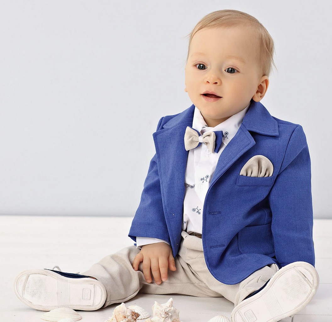 Abito bimbo beige-blu Abito bimbo beige-blu
