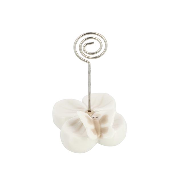 Bomboniera clip fiore con farfalla