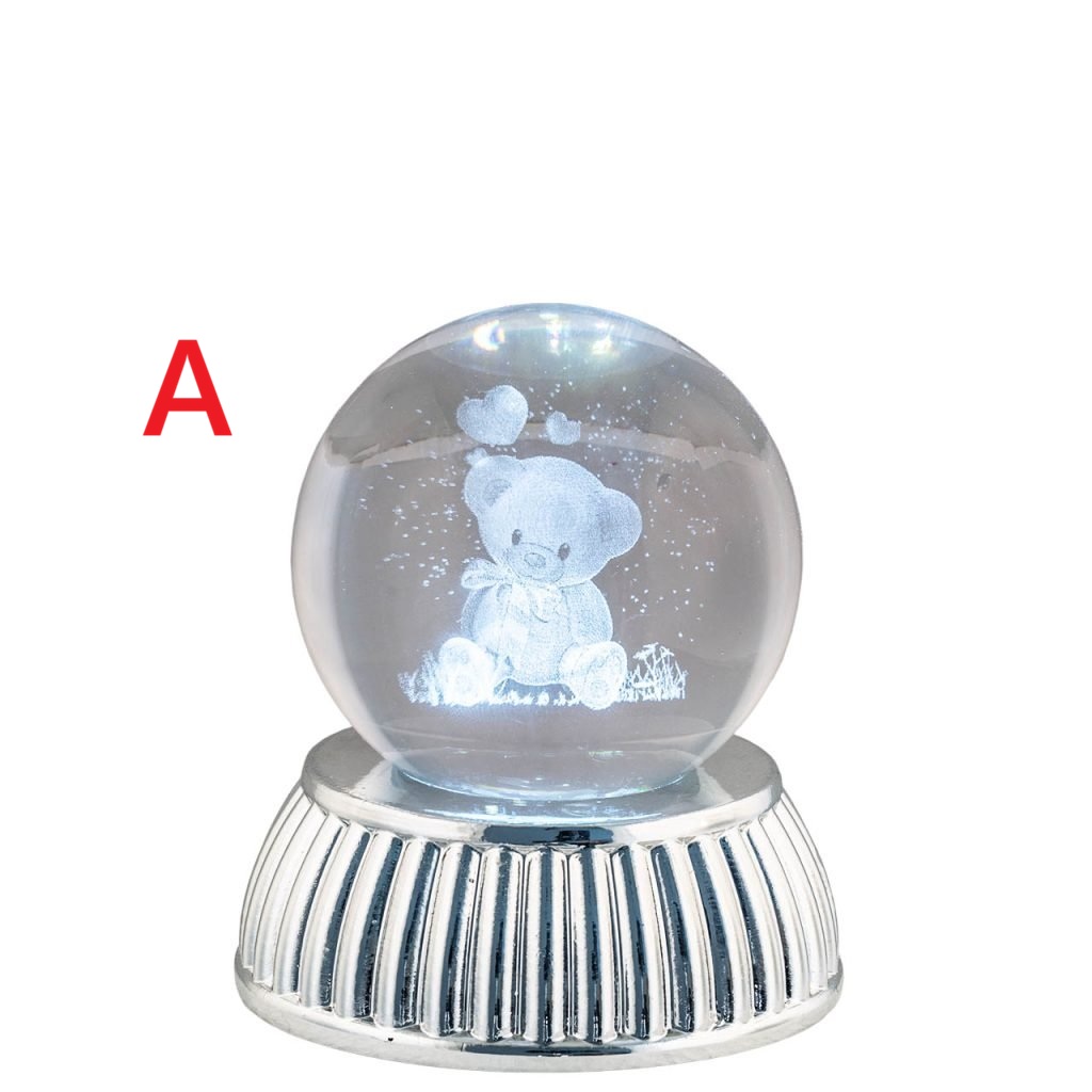 Bomboniera globo lampada led su base argento tutti i modelli