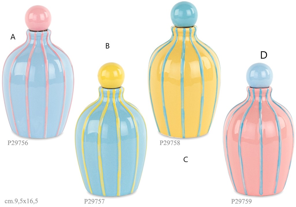 Bomboniera oliera colorata a righe a scelta con olio