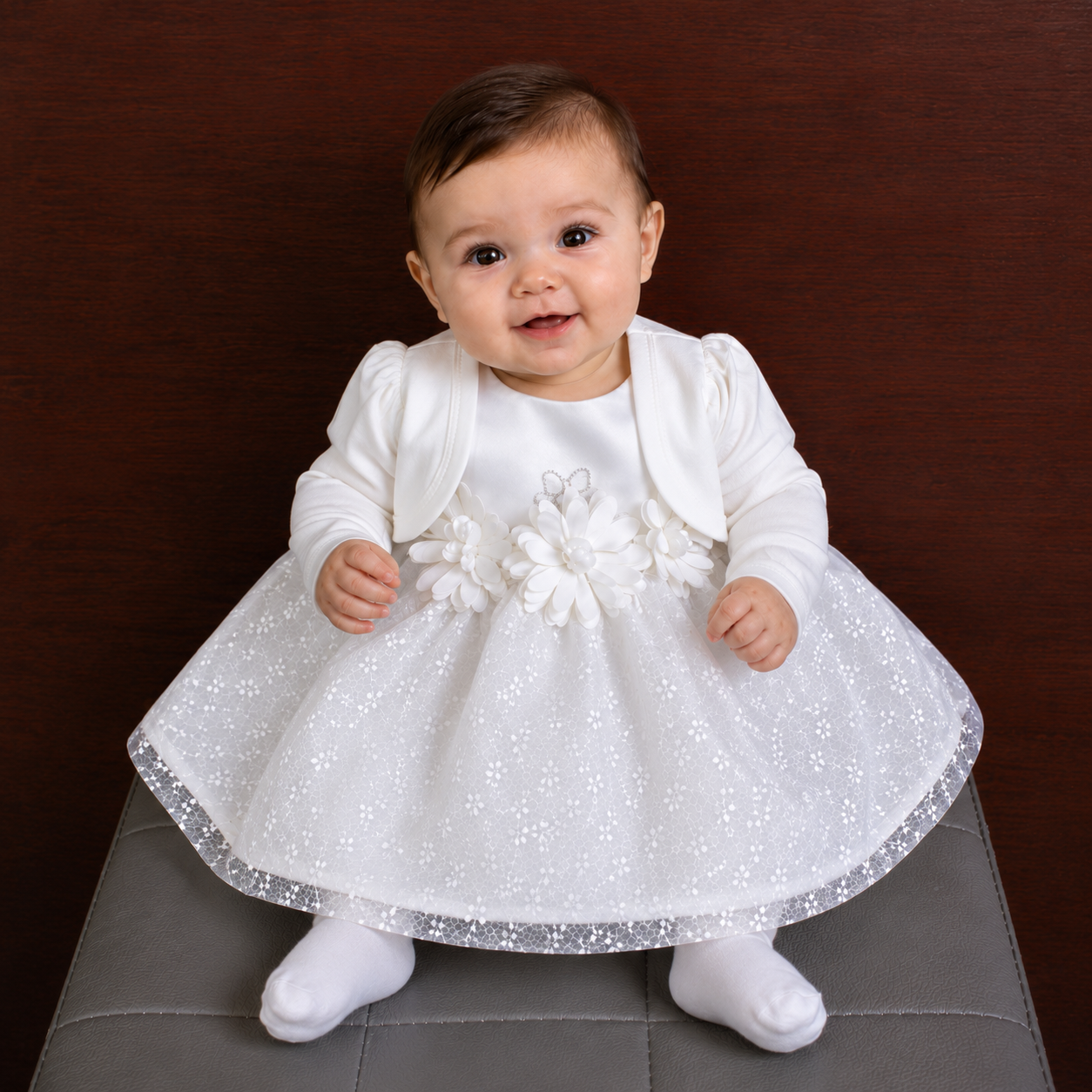 Abito per bimba con fiori in vita
