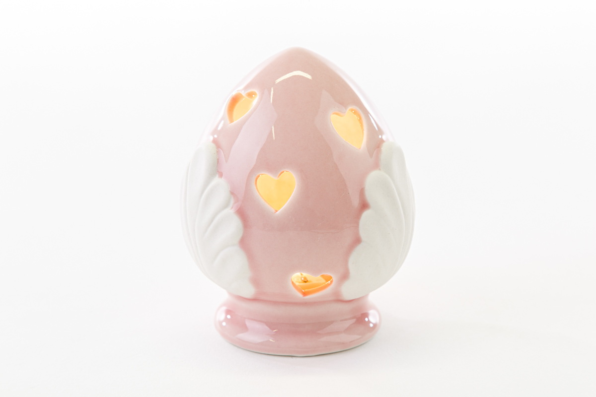 Bomboniera pomo pumo grande con led rosa celeste