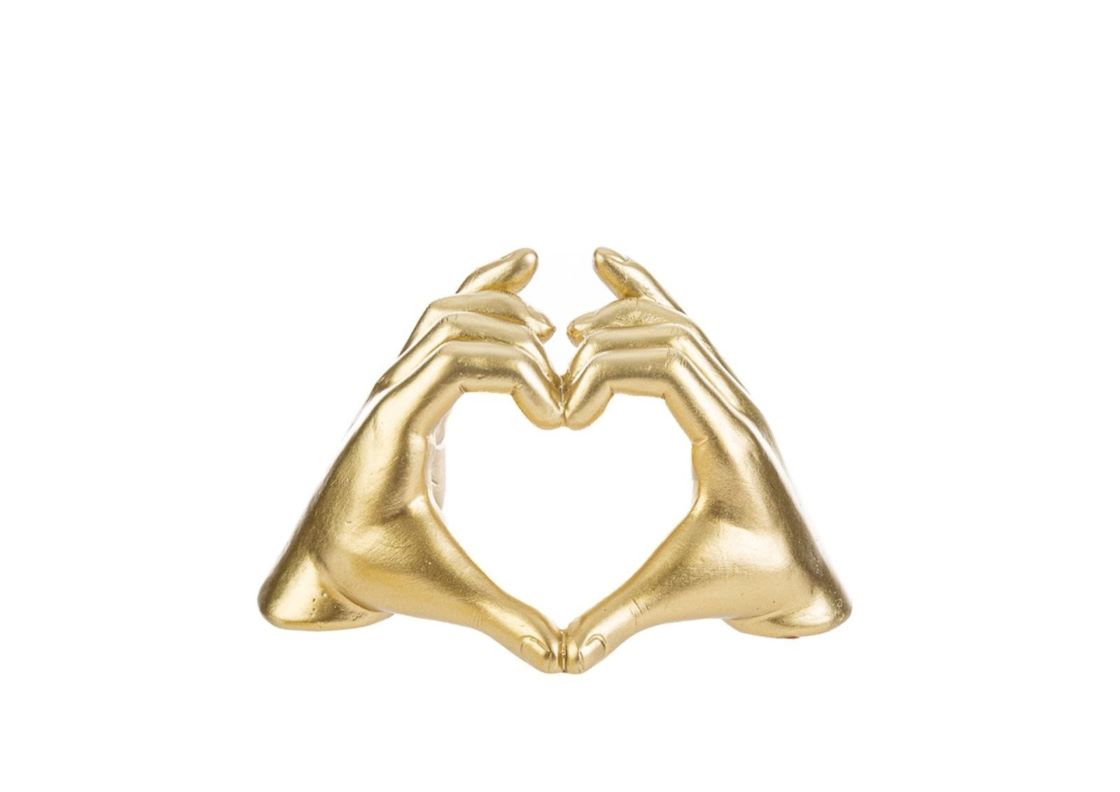 Bomboniera mani cuore bianco oro le stelle