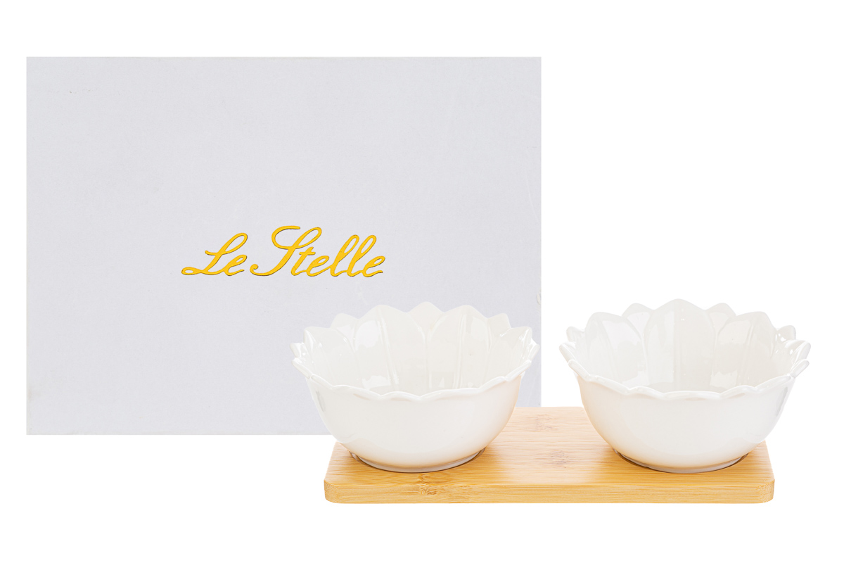 Bomboniera set due ciotole fiore porta antipasti