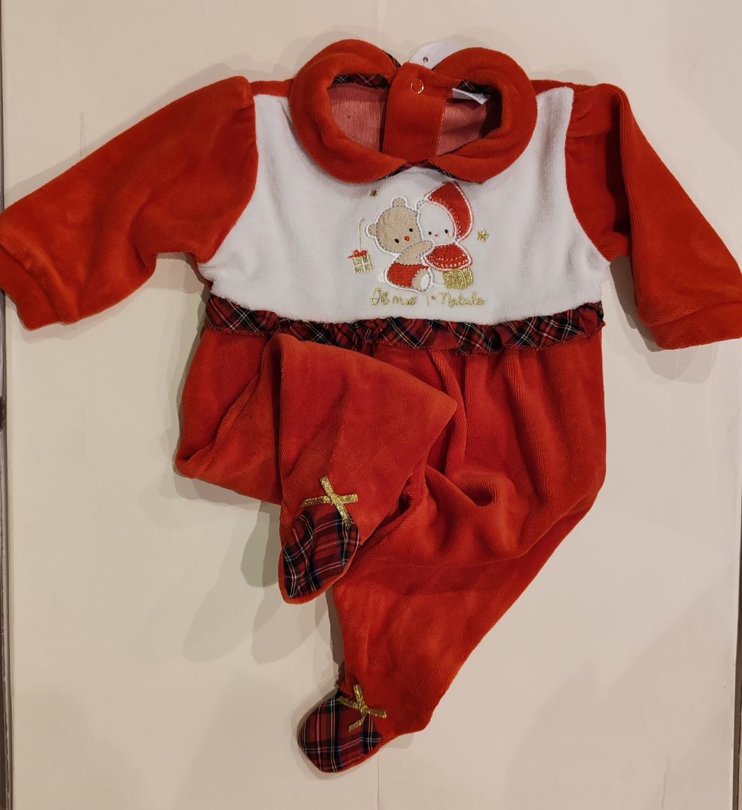 Tutina bimba rosso scozzese Tutina bimba rosso scozzese