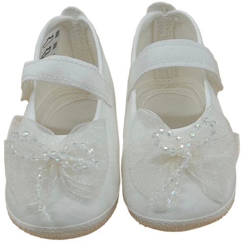 Scarpe bimba con fiocco e perline