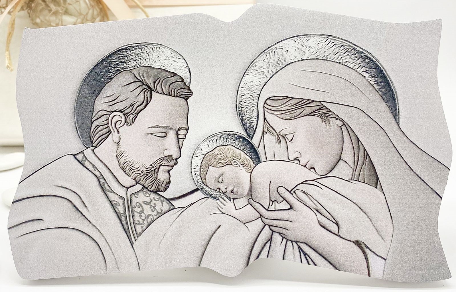 Bomboniera sacra famiglia argento oro