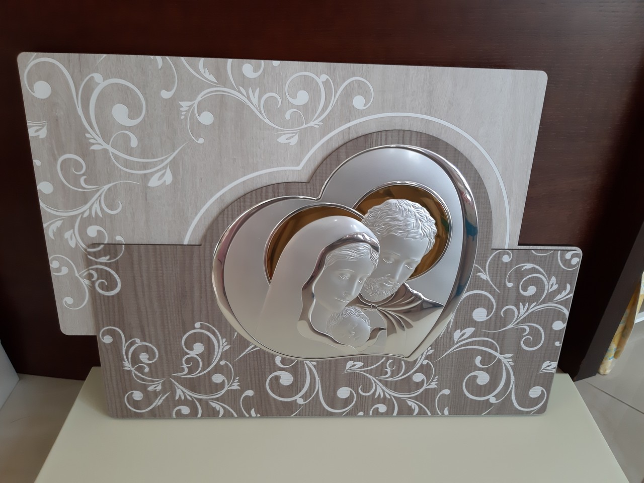 Quadro sacra famiglia in argento e legno valenti Quadro sacra famiglia in argento e legno valenti