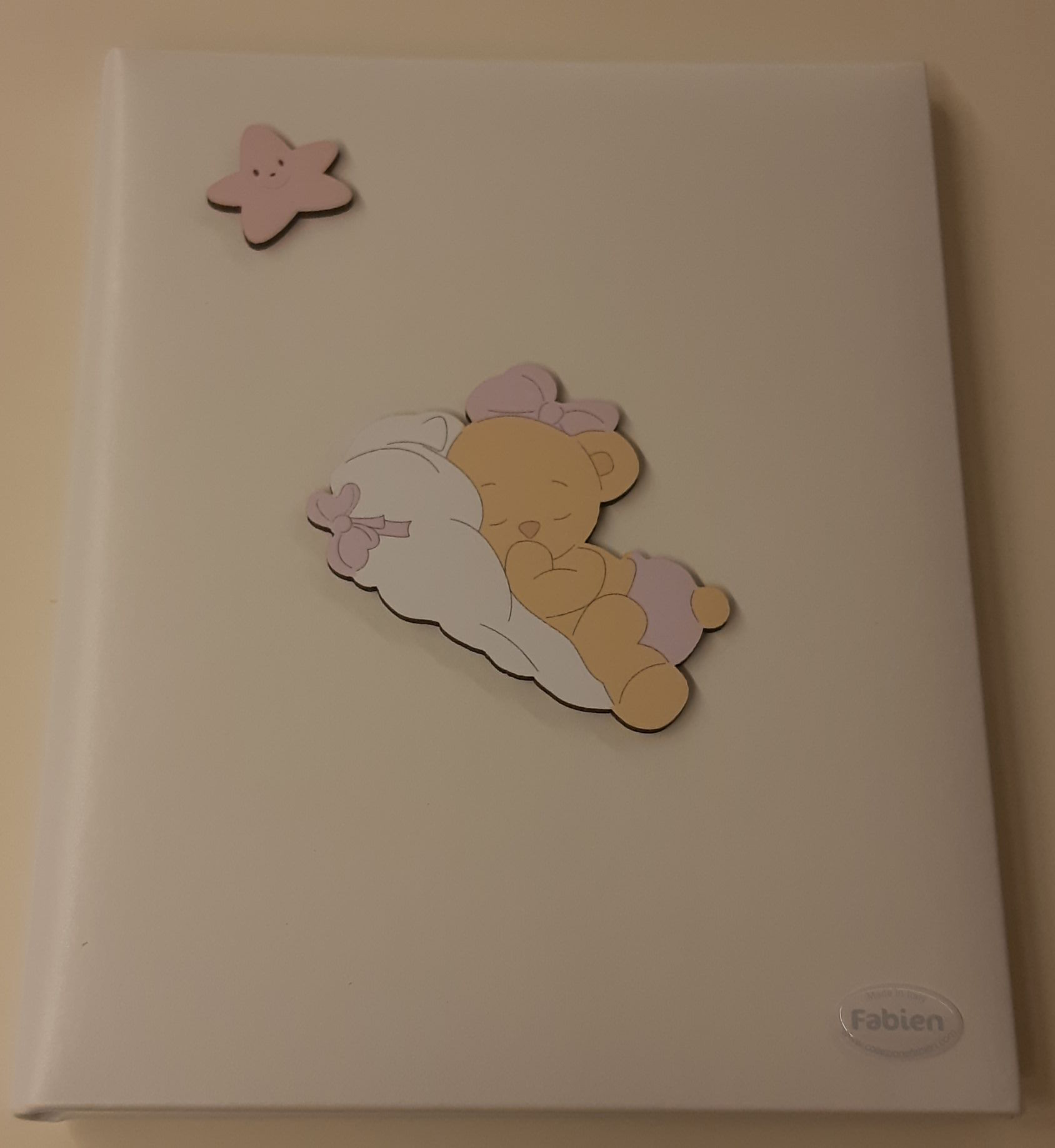 Album diario in ecopelle e legno rosa