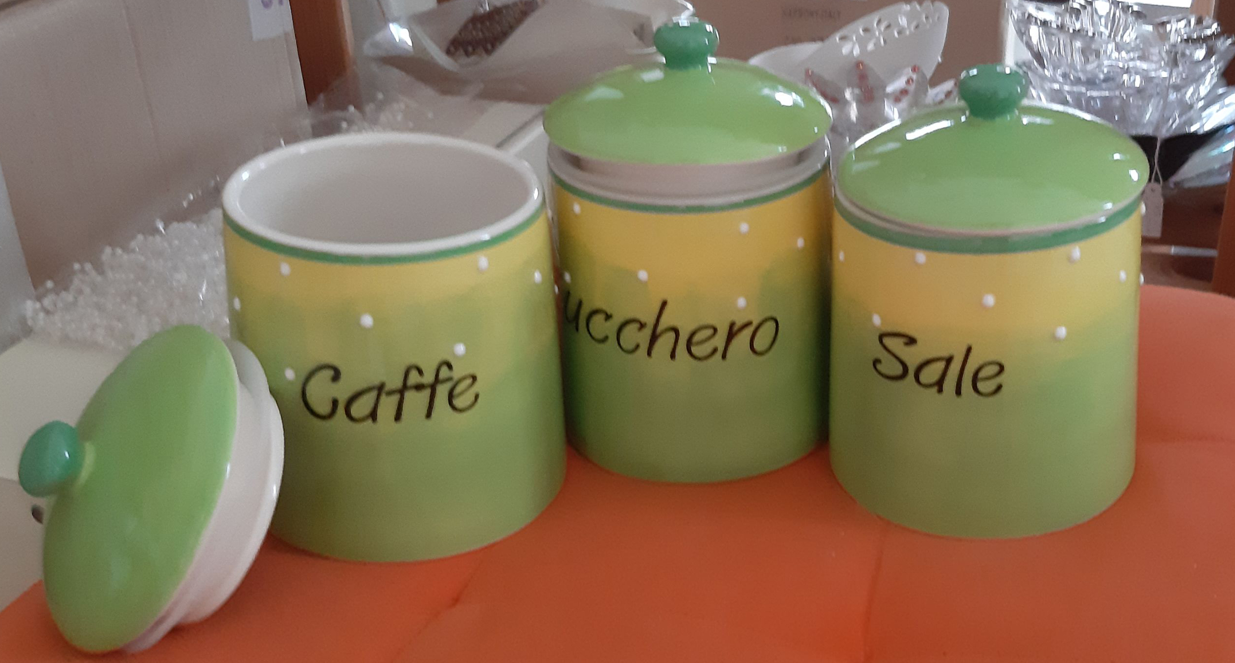Set barattoli sale zucchero caffe Set barattoli sale zucchero caffe