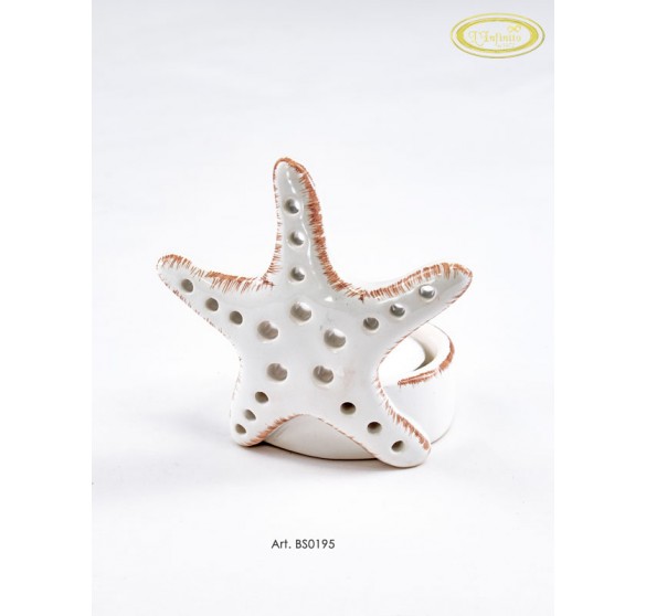 Bomboniera porta candela mare in ceramica Bomboniera porta candela mare in ceramica