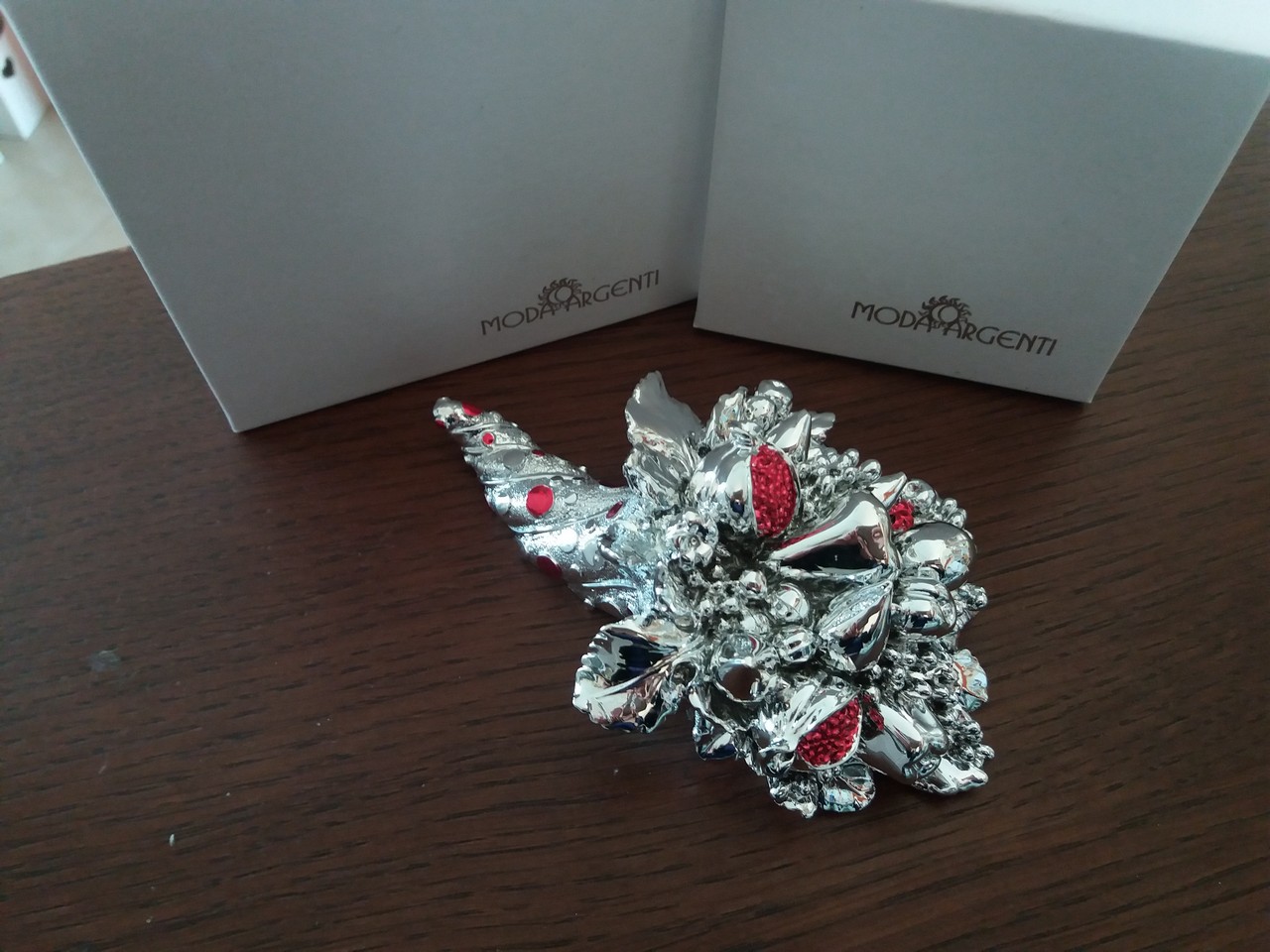 Bomboniera cornucopia argento rosso moda argenti