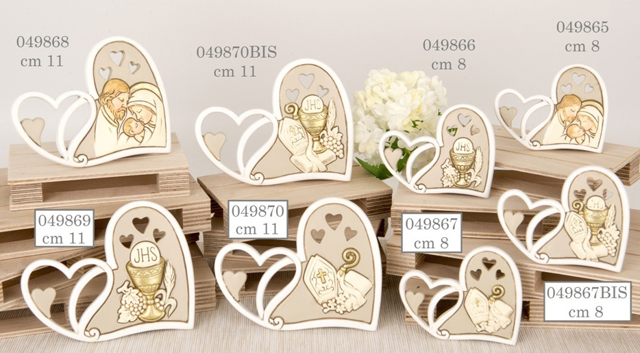 Bomboniera cuore sacra famiglia comunione cresima